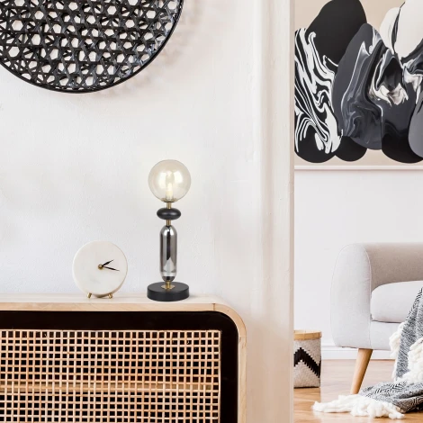 Настольная лампа Escada Capsule 2102/1 G9*40W Black/Amber/Smoke