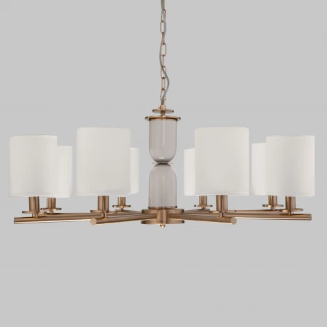 Подвесная люстра Wi-Fi Eurosvet Caprera 60146/8 латунь (220V, управление смартфоном, голосовое управление, умный дом - Minimir Home, Алиса, Маруся, Салют, на цепи)