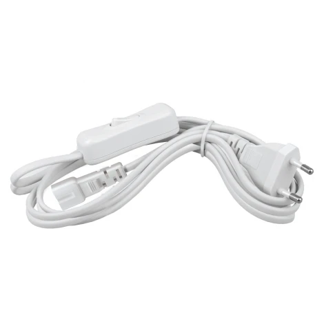 Сетевой шнур Lumin'arte WIC-CIC-2PIN-C7-PL с вилкой и выключателем, разъем C7, 2PIN, 1.5м белый