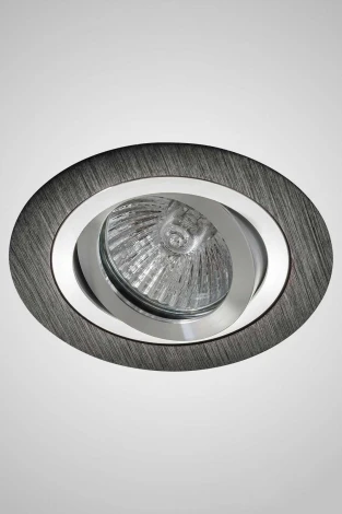 Встраиваемый точечный светильник под гипсокартон AM Group AM12 AM122 BK-CH (220V, круглые)