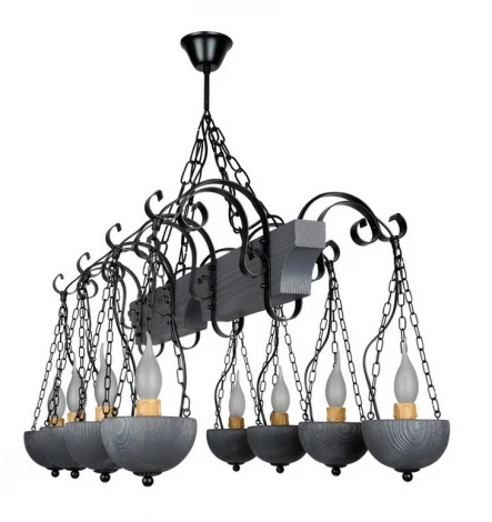 Подвесная люстра Тарьсма Пирамида-8 антрацит PR8LRH80A (220V, на цепи, подсвечник, свеча)