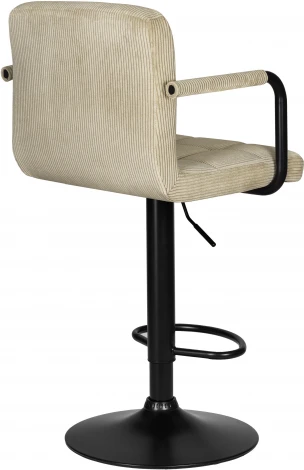 Стул барный DOBRIN KRUGER ARM BLACK (бежевый вельвет (LAR-E2041-04))