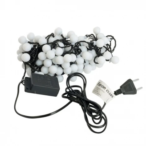 Светодиодная гирлянда Мультишарики 12м 230V мультиколор c питанием от сети черный шнур Feron CL585 51451