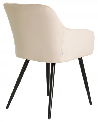 Стул обеденный ROBERT (черные матовые ножки, велюр V108-98 Бежевый)