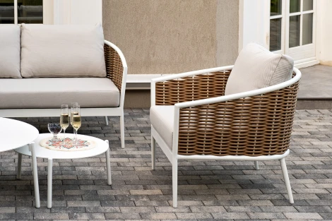 "Тоскана" лаунж-зона из искусственного ротанга, цвет соломенный 4SIS арт.УТ-00007468