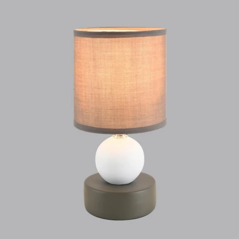 Настольная лампа Lumion Lalana 8182/1T коричневый, керамика/текстиль E14 1*40W 220V (выключатель, шар, круглые)