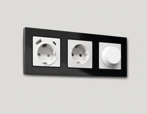 Лицевая панель Ambrella Volt ALFA (Белый матовый) для светорегулятора универсального QUANT AP1255