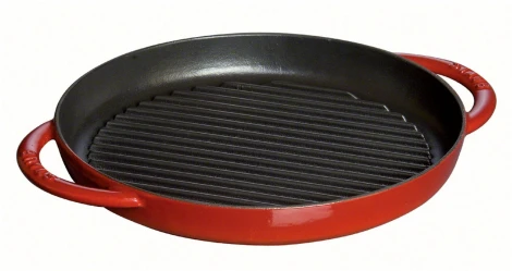Сковорода-гриль круглая, 26 см, с двумя ручками, вишневая 1203006 Staub