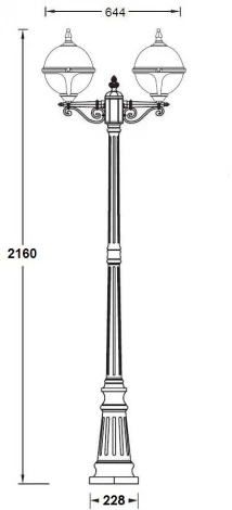 Наземный фонарь IP44 Oasis Light VENA 88409A Bl в форме шара (220V, фонарь, шар)