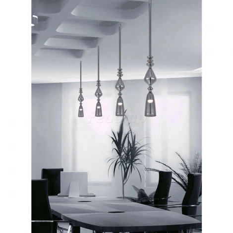 Подвес Crystal Lux Lux, 1 плафон, хром с дымчатым