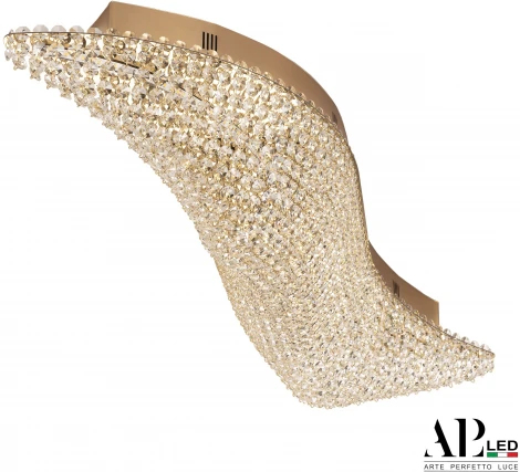 Потолочная люстра светодиодная APL LED Sicilia SH507.2.80.A.Gd.3000 (220V, хрусталь)