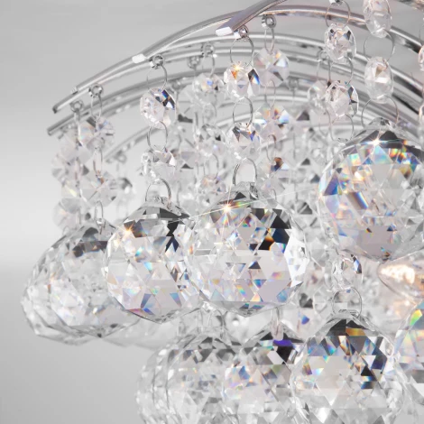 Потолочная люстра Eurosvet Ostiniya 3299/9 хром / прозрачный хрусталь