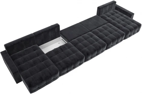 Диван п-образный с полками Лига-053 НПБ МегаЛонг Лига Диванов (Велюр) арт.129018
