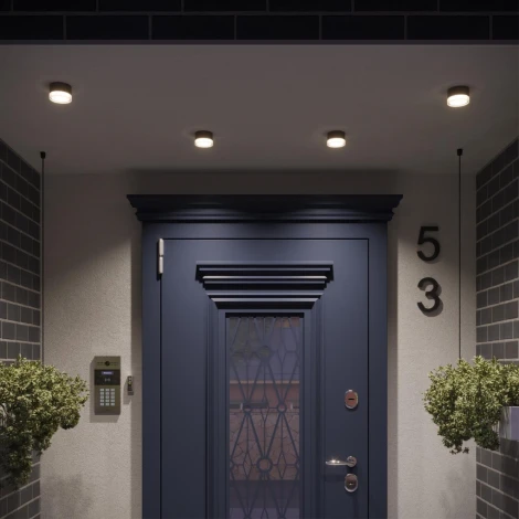 Потолоный уличный светильник с переключ. цветовой температуры Novotech Estima 359715 черный IP65 LED 12W 100-240V 2700К\3200К\4000К