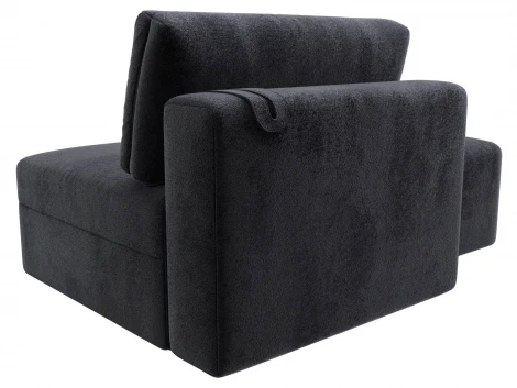 Модули диван и пуф Лига-060 НПБ (ЛДСП,Брус,Фанера,Велюр/Темно-серый) Лига Диванов 129592