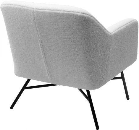 Кресло SHEEP NINI-01 Белый, teddy / черный каркас М-City