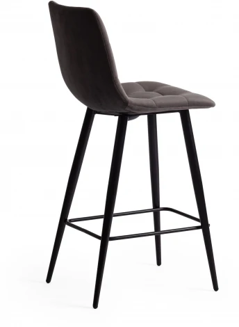 Стул полубарный CHILLY (mod. 7095пб) ткань/металл, 55x44x94 см, высота до сиденья 66 темно-серый barkhat 14/черный Tetchair 15454