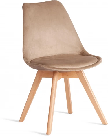 Стул TULIP SOFT (mod. 053V) / 2 шт. в упаковке Tetchair (Дерево,Пластик,Вельвет/Бежевый) арт.24514
