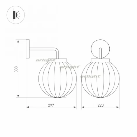 Настенный светильник уличный Arlight LGD-PEARL-WALL 029973 (LED, 220V, шар, клетка, IP65)