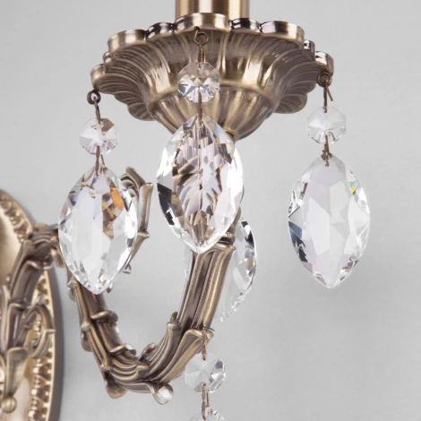 Бра Eurosvet Favola 10102/2 античная бронза/прозрачный хрусталь Strotskis