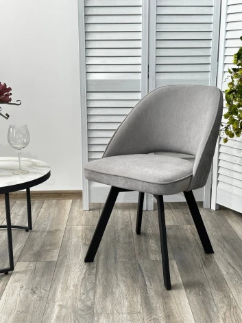 Стул DUNA 360 град. поворот. B22 Серый, велюр / черный каркас, М-City