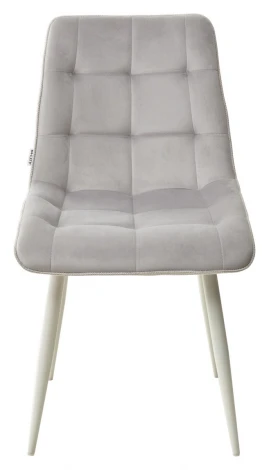 Стул CHIC BLUVEL-03 светло-серый/ 1981-04 галечный/ белый каркас