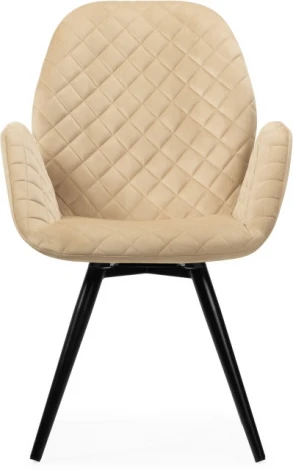 Стул на металлокаркасе Woodville Муат бежевый / черный глянец