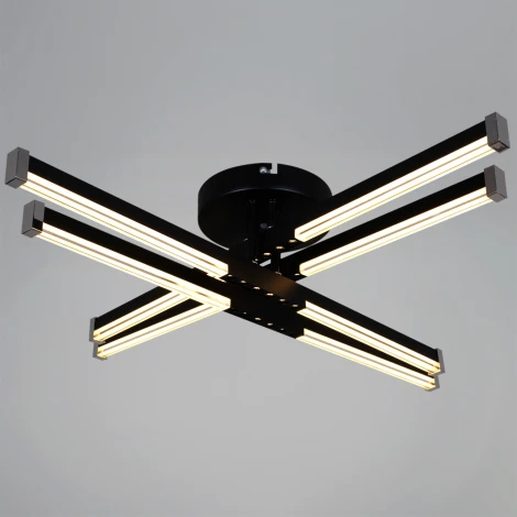 Потолочная люстра светодиодная с пультом с регулировкой цветовой температуры, яркости и ночным режимом Reluce 83090-0.3-04 BK