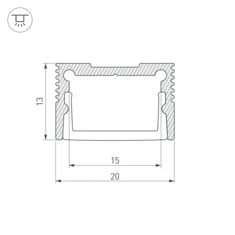 Профиль SL-SLIM20-H13-2000 WHITE (Arlight, Алюминий) 037113
