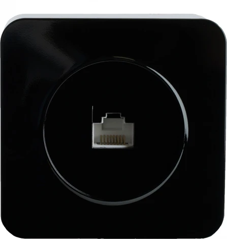 Розетка Ethernet RJ-45 (черный) Stekker София 49312