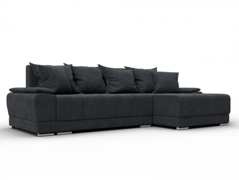 Диван угловой Лига-119 угол правый (ДСП,Брус,Фанера,ЛДС,Велюр/Темно-серый) Лига Диванов 137100