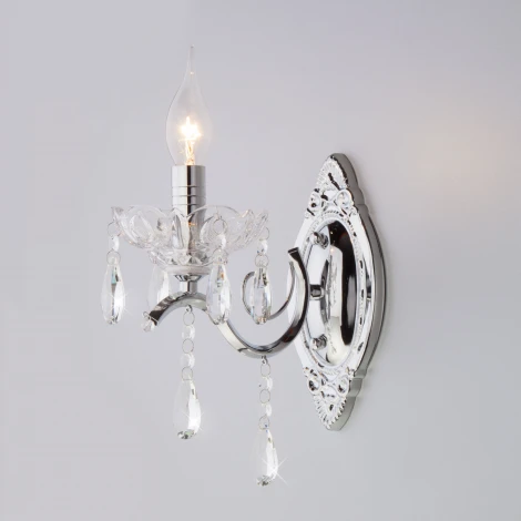 Бра Eurosvet 3188 3188/1 хром/прозрачный хрусталь Strotskis