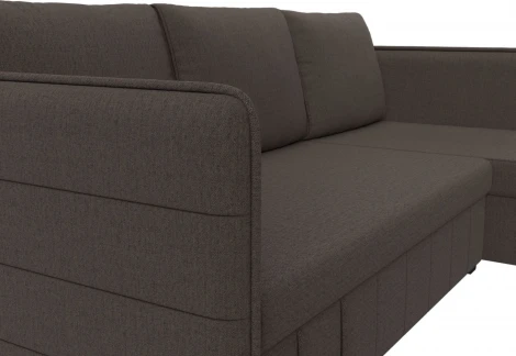 Диван угловой Слим правый угол (Коричневый/Рогожка) Лига Диванов арт.121148