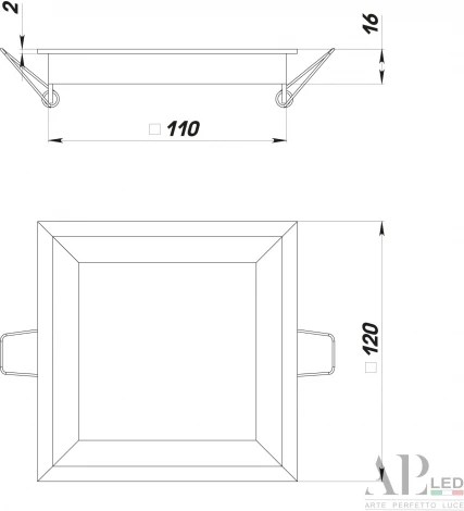 Точечный светильник встраиваемый APL LED Ingrid 3322.LDF9016/9W/6K (220V, IP40)