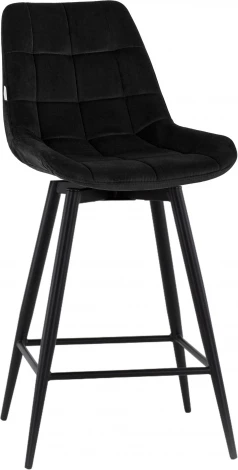 Стул полубарный Флекс с поворотным механизмом  велюр черный Stool Group арт.УТ000040030