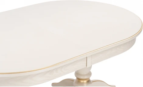 Деревянный стол Woodville Дейвер 160(220)х100 слоновая кость / золото 515968
