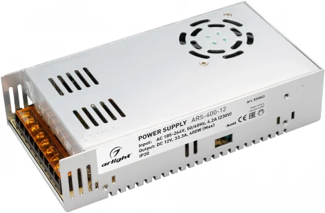 Блок питания ARS-400-12 (12V, 33.3A, 400W) (IP20 Сетка) 026863 Arlight ARS