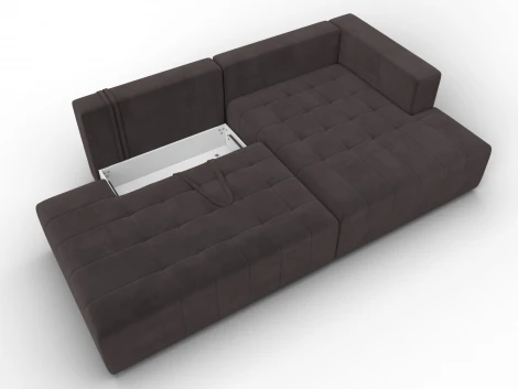 Диван угловой Лига-103 НПБ угол правый (ДСП,Брус,Фанера,Велюр/Коричневый) Лига Диванов 134818