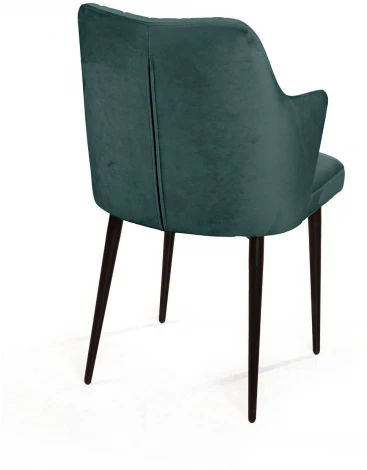 Стул с подлокотниками Hunt ромб, бархат зелёный 19 / чёрный конус Top Concept 75385