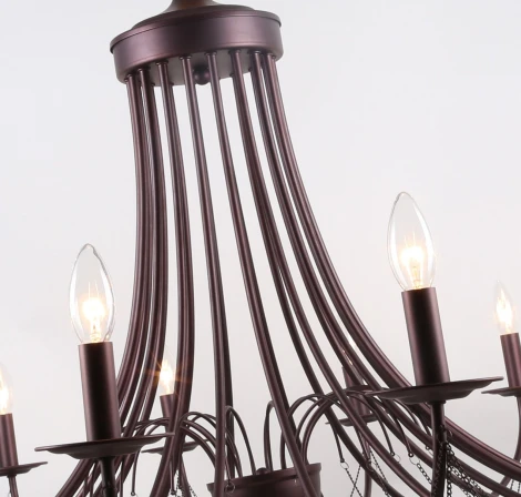 Подвесная большая люстра F-Promo Plini 2590-18P (220V, на цепи, свеча)