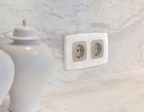 Рамка Ambrella Volt OMEGA Opera (Белый мрамор) 2-ая OF940102