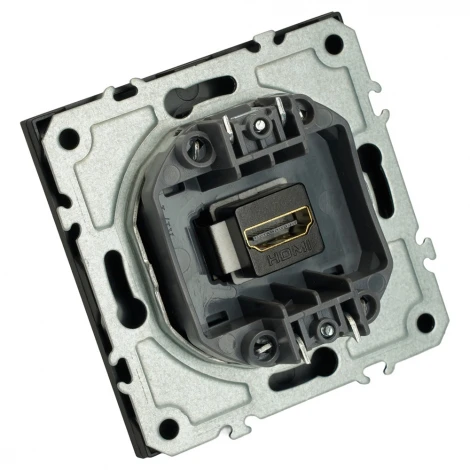 Розетка HDMI (черный уголь, soft touch) Stekker Эмили 50171