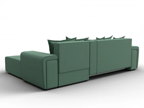 Диван угловой Лига-121 правый угол (ДСП,Брус,Рогожка/Зеленый) Лига Диванов 137344