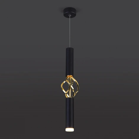 Подвесной светильник Eurosvet Lance 50191/1 LED черный/золото (220V, на проводе)