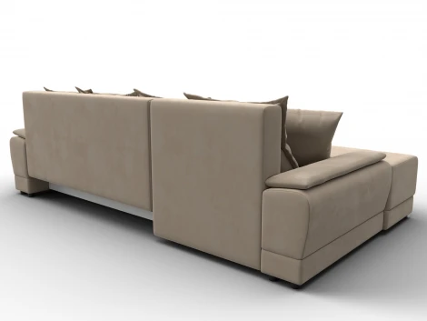 Диван угловой Лига-119 угол левый (ДСП,Брус,Фанера,ЛДС,Велюр/Бежевый) Лига Диванов 137089L