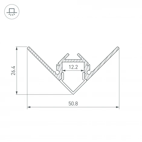 Профиль ARH-DECORE-S12-EXT-F-2000 ANOD внешний (Алюминий) 023897 Arlight