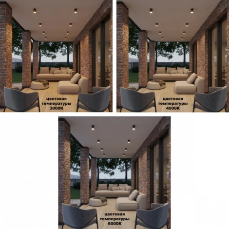 Потолочный светильник с переключ. цветовой температуры Novotech Tumbler 359536 коричневый LED 10W 100-240V 3000К\4000К\6000К (220V, круглые, IP65)