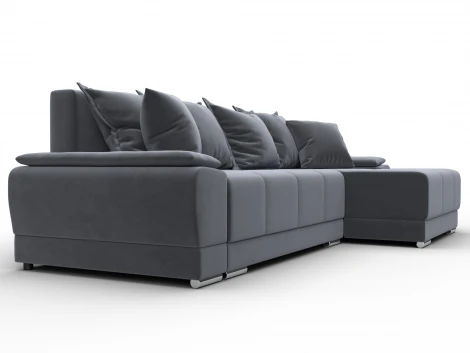 Диван угловой Лига-119 угол правый (ДСП,Брус,Фанера,ЛДС,Велюр/Серый) Лига Диванов 137092