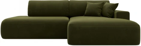 Диван угловой Лига-036 НПБ Модерн правый угол (Зеленый/Микровельвет) Лига Диванов арт.121402