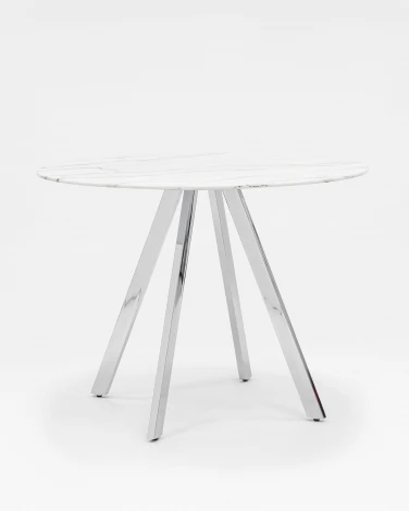 Стол обеденный Stool Group Хьюстон D100 белый стеклянный УТ000002672